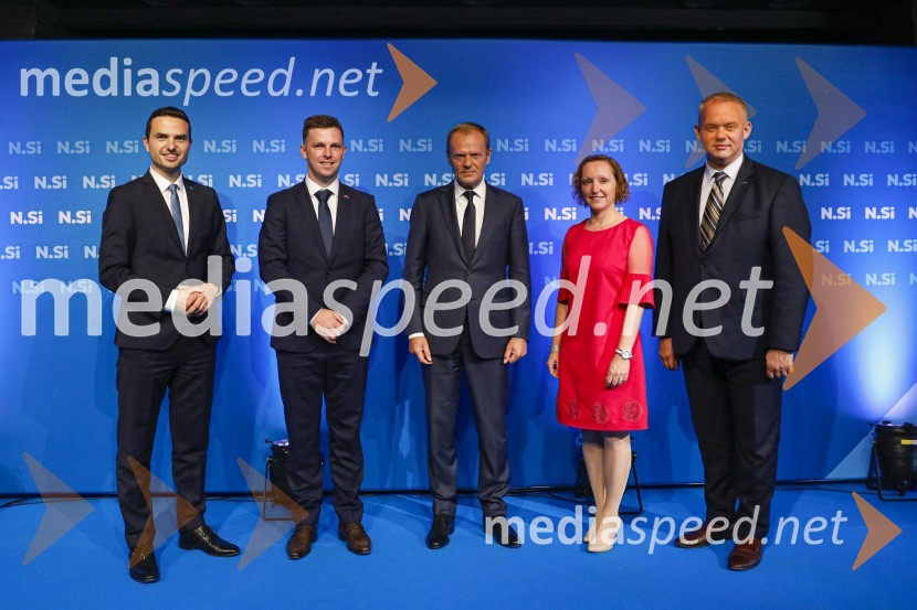  Matej Tonin, podpredsednik vlade in minister za obrambo;  ... ;  Donald Tusk, predsednik Evropske ljudske stranke, nekdanji predsednik Evropskega sveta;  ... ;  ... 20 let stranke Nova Slovenija