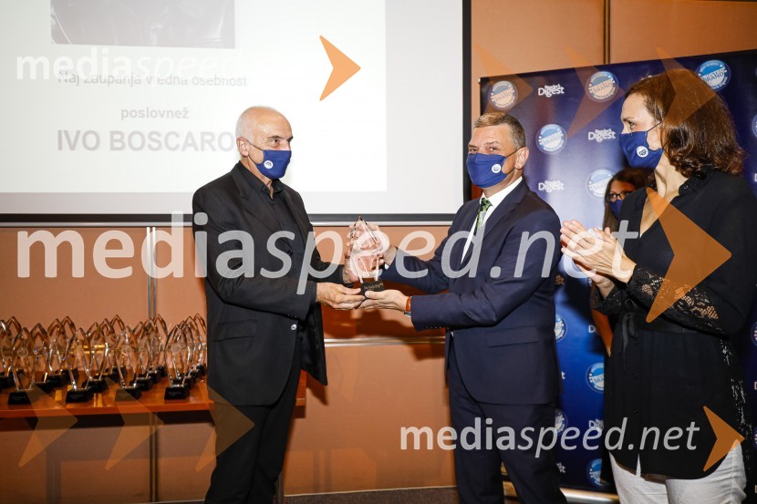  Ivo Boscarol, generalni direktor Pipistrel d.o.o.;  Daniel Škraba, vodja Reader's Digest Slovenija;  ... Trusted Brand 2020, podelitev priznanj