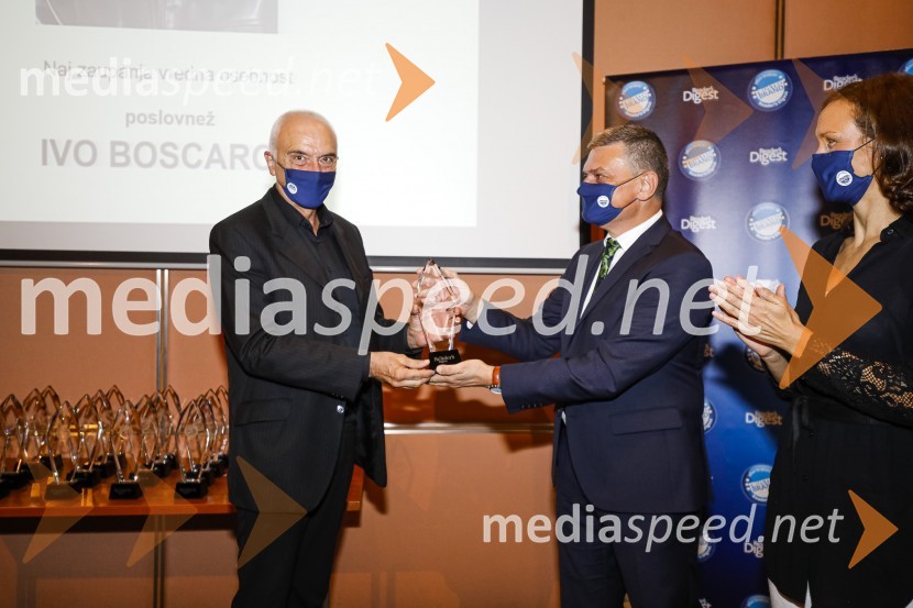  Ivo Boscarol, generalni direktor Pipistrel d.o.o.;  Daniel Škraba, vodja Reader's Digest Slovenija;  ... Trusted Brand 2020, podelitev priznanj