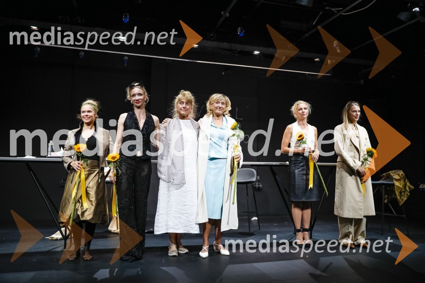  Ana Pavlin, igralka;  Mojca Funkl, igralka;  Barbara Hieng Samobor, direktorica in umetniška vodja MGL;  Judita Zidar, igralka;  Tjaša  Železnik, igralka;  Klara Kuk, igralka, manekenkaTrije milijoni minut, premiera