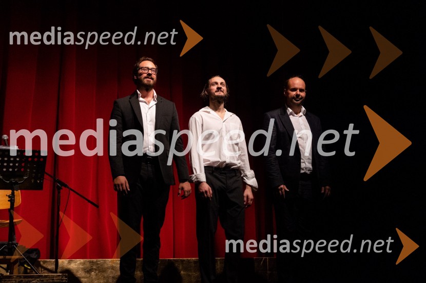  Miha Rodman, igralec;  Blaž Setnikar, igralec;  Gregor Zorc, igralecŠkofjeloški pasijon, premiera, Prešernovo gledališče Kranj