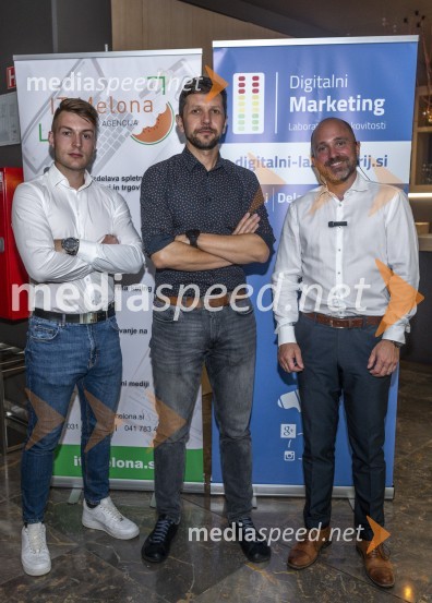  Rok Makovec, IT Melona;  Roman Čretnik, IT Melona;  Gaber Marolt, NLP centerNLP in hipnoza, delavnica Gabra Marolta