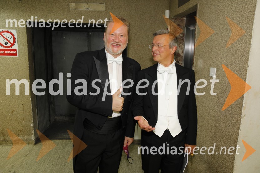  Saša Olenjuk, koncertni mojster;  Wolfgang Harrer, dirigent1. koncert simfoničnega cikla v SNG Maribor, Festival Maribor