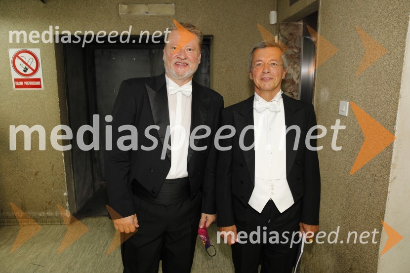  Saša Olenjuk, koncertni mojster;  Wolfgang Harrer, dirigent1. koncert simfoničnega cikla v SNG Maribor, Festival Maribor