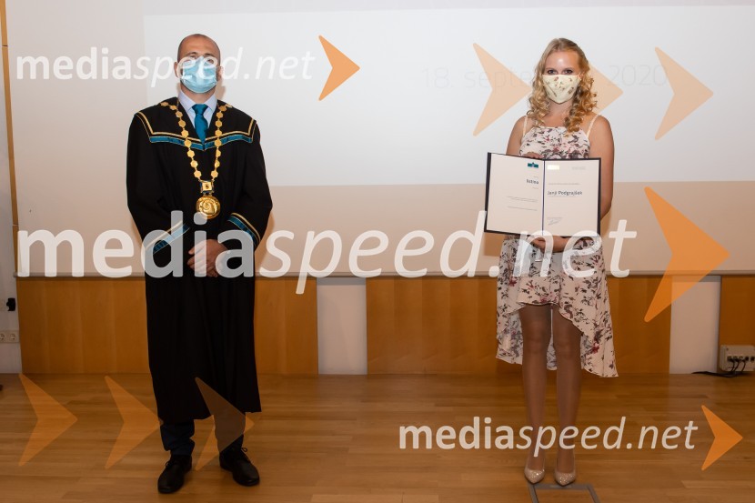 prof. dr. Miralem  Hadžiselimović, Prorektor za infrastrukturo Univerze v Mariboru;  Janja PodgrajšekDan univerze v Mariboru 2020