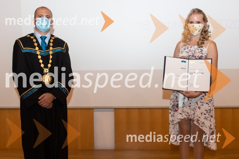 prof. dr. Miralem  Hadžiselimović, Prorektor za infrastrukturo Univerze v Mariboru;  Janja PodgrajšekDan univerze v Mariboru 2020