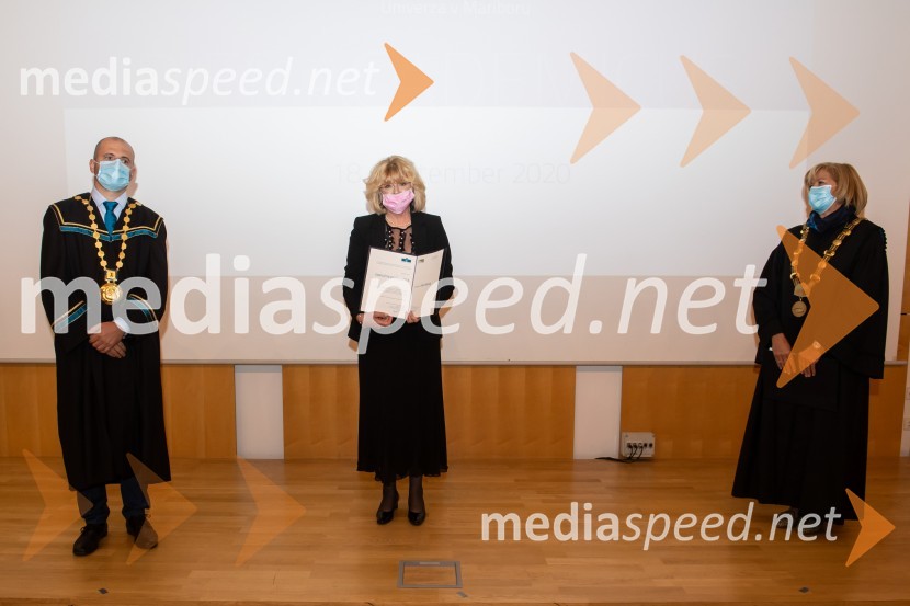 prof. dr. Miralem  Hadžiselimović, Prorektor za infrastrukturo Univerze v Mariboru; prof. dr. Jana Goriup, Filozofska fakulteta, Univerza v Mariboru;  ... Dan univerze v Mariboru 2020