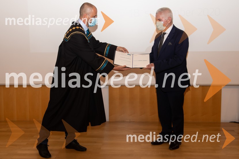 prof. dr. Miralem  Hadžiselimović, Prorektor za infrastrukturo Univerze v Mariboru; prof. dr. Ludvik Toplak,  predsednik Alma Mater Europaea, nekdanji rektor UMDan univerze v Mariboru 2020