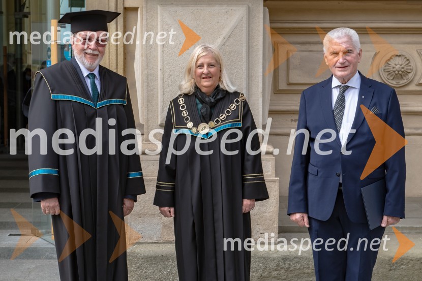 prof. dr. Wolfgang Jelinek, Univerza v Gradcu;  ... ; prof. dr. Ludvik Toplak,  predsednik Alma Mater Europaea, nekdanji rektor UMDan univerze v Mariboru 2020