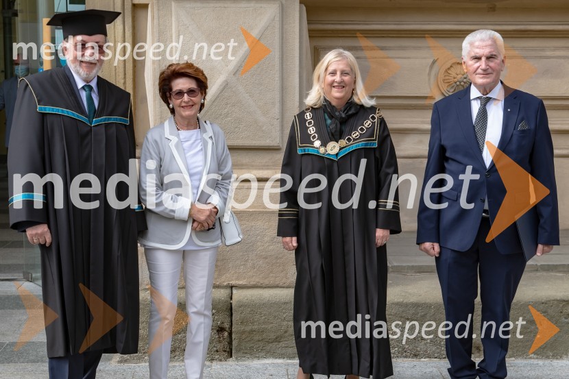 prof. dr. Wolfgang Jelinek, Univerza v Gradcu;  ... ;  ... ; prof. dr. Ludvik Toplak,  predsednik Alma Mater Europaea, nekdanji rektor UMDan univerze v Mariboru 2020