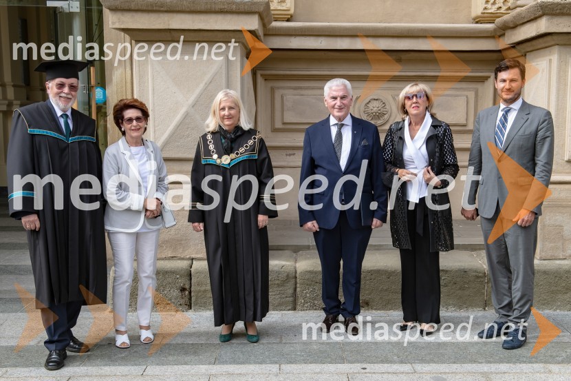 prof. dr. Wolfgang Jelinek, Univerza v Gradcu;  ... ;  ... ; prof. dr. Ludvik Toplak,  predsednik Alma Mater Europaea, nekdanji rektor UM;  ... ;  ... Dan univerze v Mariboru 2020