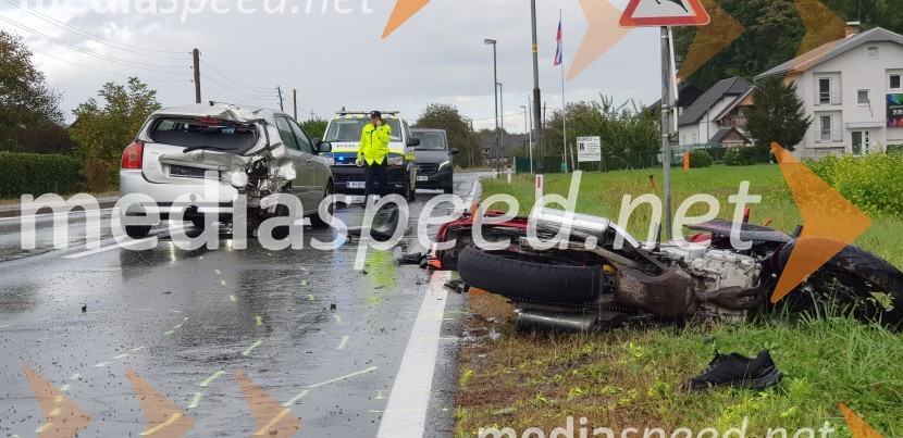 Prometna nesreča, preminil motorist