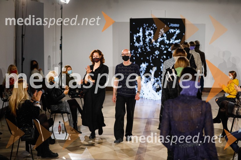  Urška Draž, modna oblikovalka, Pletenine Draž;  Tomaž Draž, modni oblikovalec, Pletenine DražNatasa Hrupic, Draž in Prik modna revija, Ljubljana Fashion Week 2020