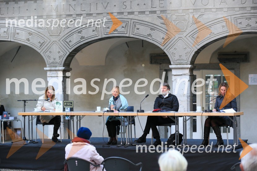  Slavka  Brajović Hajdenkumer;  Amalija - Malči Mikša Jelen, novinarka;  Franc Mikša, diplomat;  Vanja Kovač, novinarkaPredstavitev knjig Franca Mikše in Amalije Jelen Mikša