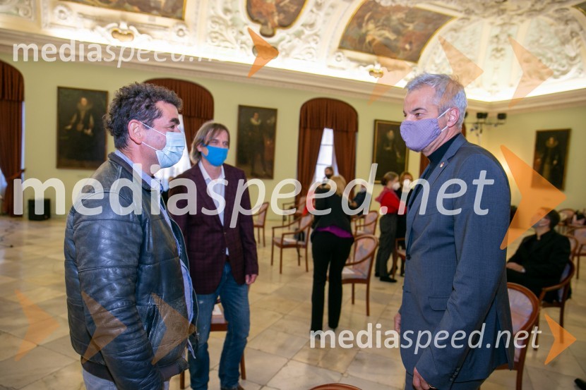  Orlando Uršič, direktor, glavni urednik Založba Litera;  Aleksander Saša Arsenovič, župan, Mestna občina MariborSprejem Glazerjevih nagrajencev