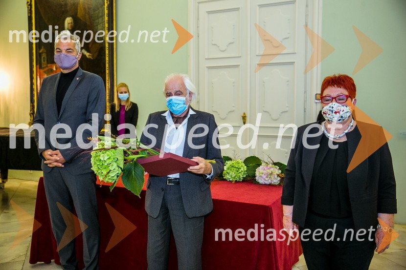  Aleksander Saša Arsenovič, župan, Mestna občina Maribor;  Miran Mišo Hochschtater, fotograf;  Zdenka Križanič, mestna svetnica, Lista župana Andreja Fištravca, predsednica odbora za podelitev Glazarjevih nagradSprejem Glazerjevih nagrajencev