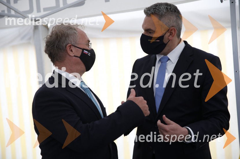  Aleš Hojs, Minister za notranje zadeve;  Karl Nehammer, minister za notranje zadeve AvstrijePolicijski droni - skupna vaja slovenske in avstrijske policije