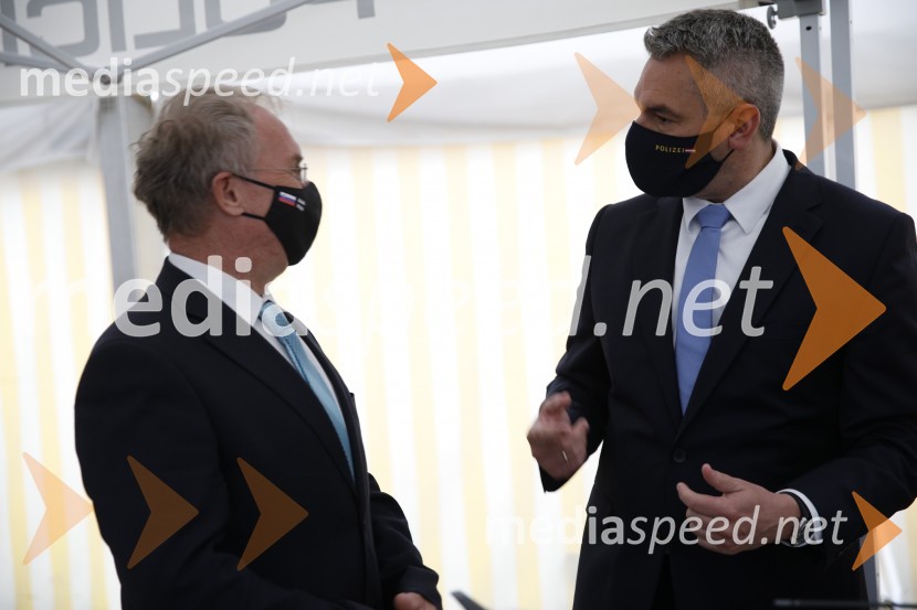  Aleš Hojs, Minister za notranje zadeve;  Karl Nehammer, minister za notranje zadeve AvstrijePolicijski droni - skupna vaja slovenske in avstrijske policije