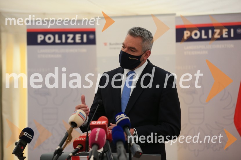  Karl Nehammer, minister za notranje zadeve AvstrijePolicijski droni - skupna vaja slovenske in avstrijske policije