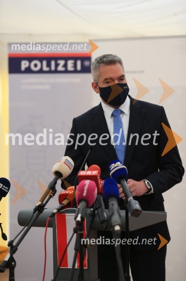  Karl Nehammer, minister za notranje zadeve AvstrijePolicijski droni - skupna vaja slovenske in avstrijske policije