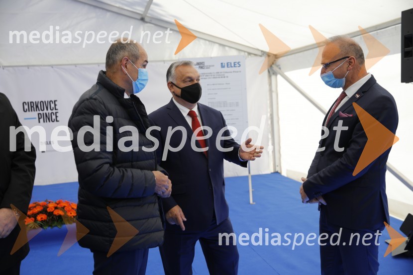  Janez Janša, predsednik SDS;  Viktor Orbán, predsednik madžarske vlade;  Gordan Grlić Radman, zunanji minister Vlade Republike HrvaškeOdprtje začetka izgradnje daljnovoda Cirkovce - Pince