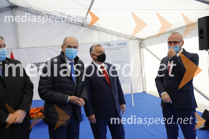  Janez Janša, predsednik vlade RS;  Viktor Orbán, predsednik madžarske vlade;  Gordan Grlić Radman, zunanji minister Vlade Republike HrvaškeOdprtje začetka izgradnje daljnovoda Cirkovce - Pince