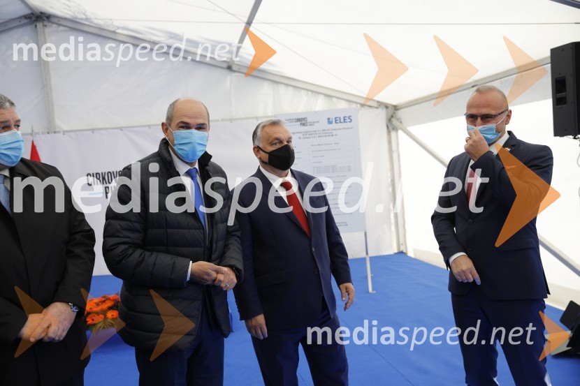  Janez Janša, predsednik vlade RS;  Viktor Orbán, predsednik madžarske vlade;  Gordan Grlić Radman, zunanji minister Vlade Republike HrvaškeOdprtje začetka izgradnje daljnovoda Cirkovce - Pince