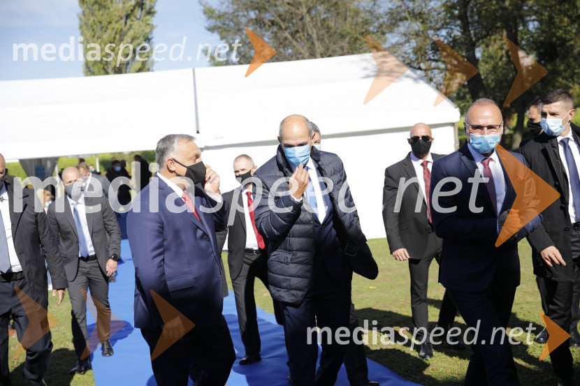  Viktor Orbán, predsednik madžarske vlade;  Janez Janša, predsednik vlade RS;  Gordan Grlić Radman, zunanji minister Vlade Republike HrvaškeOdprtje začetka izgradnje daljnovoda Cirkovce - Pince