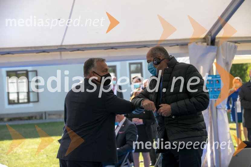  Viktor Orbán, predsednik madžarske vlade;  Janez Janša, predsednik vlade RSOdprtje začetka izgradnje daljnovoda Cirkovce - Pince