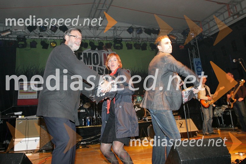 Prof. dr. Ivan Rozman, rektor Univerze v Mariboru, Mateja Dover Emeršič, predstavnica MO Maribor in Alen Vidonja, prorektor UM za študentska vprašanjaGremo na prvi rok, koncert Univerze v Mariboru