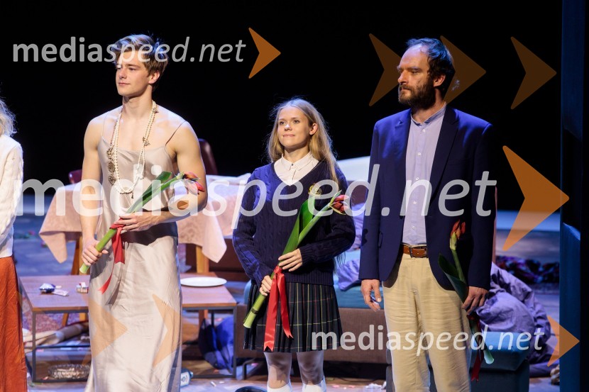  Matej Zemljič, igralec;  Ana Pavlin, igralka;  Gregor Gruden, igralecTa obraz, premiera drame