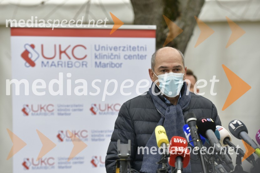  Janez Janša, predsednik vlade RSV Sloveniji pričetek cepljenja proti novemu korona virusu Covid19