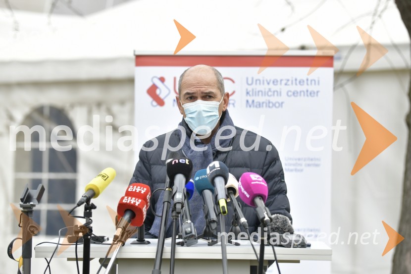  Janez Janša, predsednik vlade RSV Sloveniji pričetek cepljenja proti novemu korona virusu Covid19