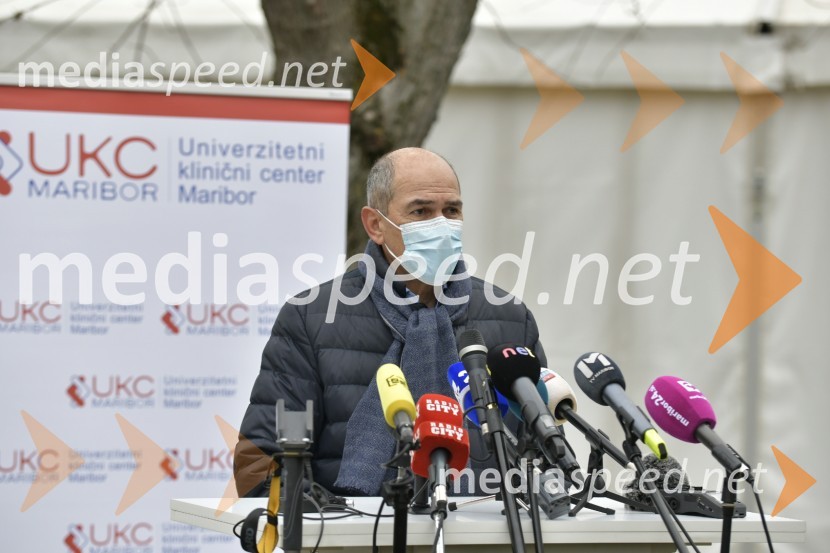  Janez Janša, predsednik vlade RSV Sloveniji pričetek cepljenja proti novemu korona virusu Covid19