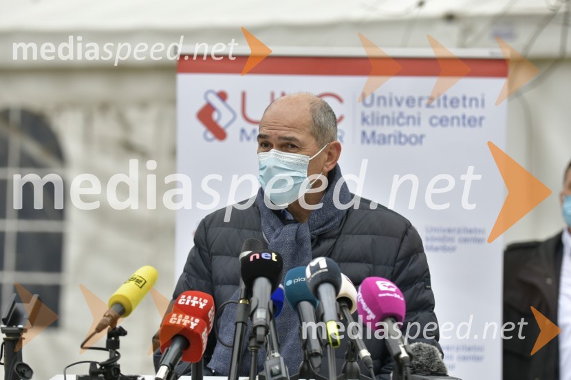  Janez Janša, predsednik vlade RSV Sloveniji pričetek cepljenja proti novemu korona virusu Covid19