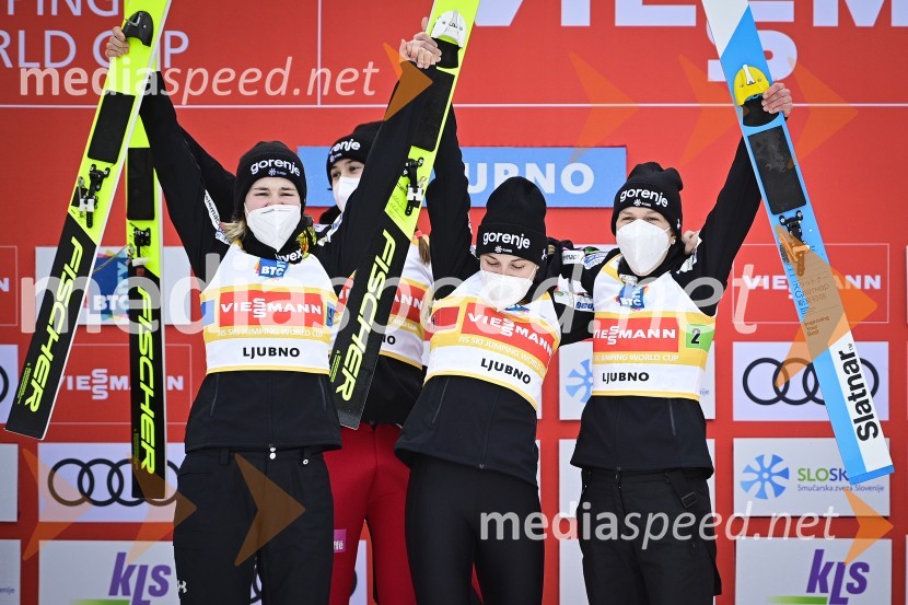 SP v smučarskih skokih za ženske, Ljubno 2021, ekipna tekma