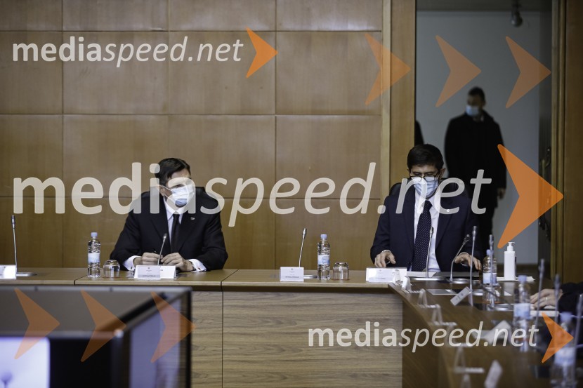  Borut Pahor, predsednik Republike Slovenije;  Matjaž Rakovec, župan Mestne občine KranjBorut Pahor na obisku v Mestni Občini Kranj