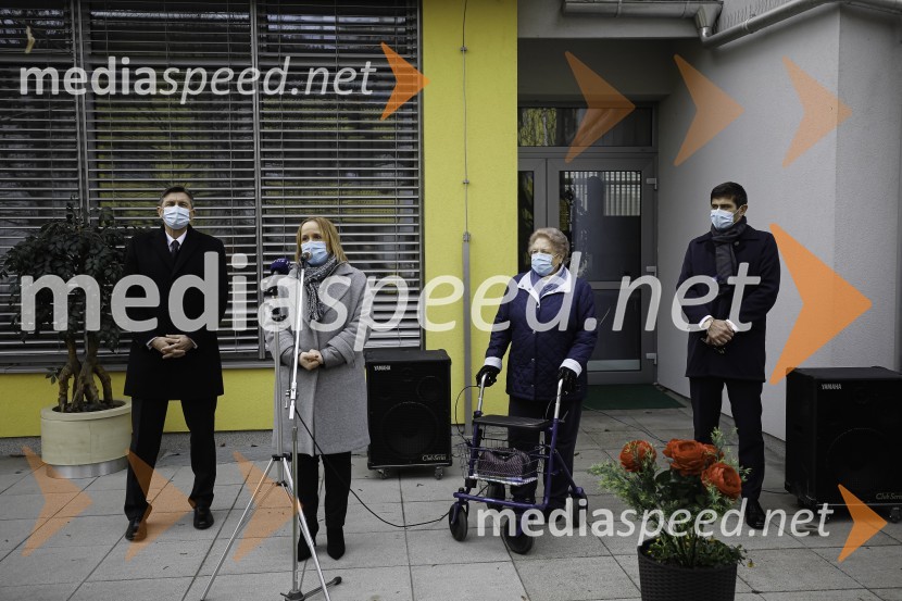  Borut Pahor, predsednik Republike Slovenije;  ... ;  ... ;  Matjaž Rakovec, župan Mestne občine KranjBorut Pahor na obisku v Mestni Občini Kranj