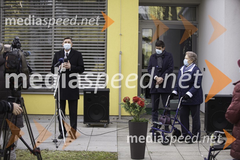  Borut Pahor, predsednik Republike Slovenije;  Matjaž Rakovec, župan Mestne občine Kranj;  ... Borut Pahor na obisku v Mestni Občini Kranj