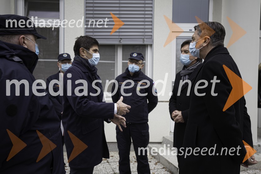  Matjaž Rakovec, župan Mestne občine Kranj;  Srečko Šestan, poveljnik, Civilna zaščita Republike Slovenije; Dr. Aleš Rozman, direktor Klinike Golnik;  Borut Pahor, predsednik Republike SlovenijeBorut Pahor na obisku v Mestni Občini Kranj