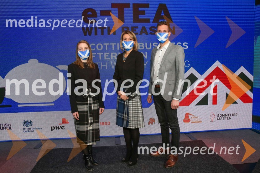  Špela Drobnič Rener, Britansko-slovenska gospodarska zbornica;  Barbara Uranjek, direktorica, Britansko-slovenska gospodarska zbornica;  Martin Retelj, Britansko-slovenska gospodarska zbornicaE čaj z razlogom - Degustacija škotskih viskijev