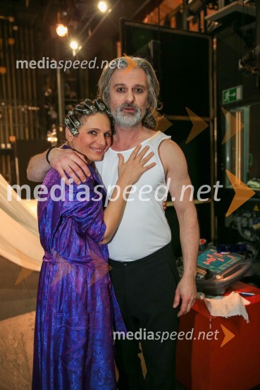  Mirjana Šajinović, igralka;  Vladimir Vlaškalić, igralecNa pripravah za spletno premiero Romea in Julije