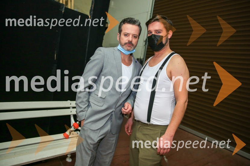  Vojko Belšak, igralec;  Kristijan Ostanek, igralecNa pripravah za spletno premiero Romea in Julije