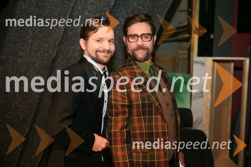  Matevž Biber, igralec;  Kristijan Ostanek, igralecNa pripravah za spletno premiero Romea in Julije