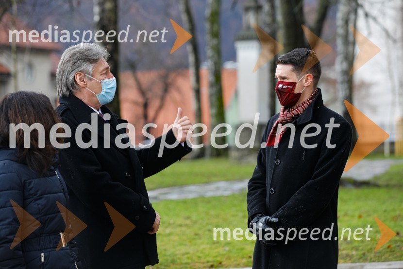  Vasko Simoniti, minister za kulturo;  Janez Černe, podžupan Mestne občine KranjPrešernov dan v Kranju