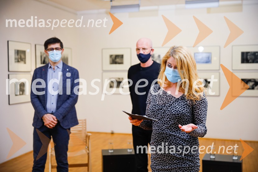  Matjaž Rakovec, župan Mestne občine Kranj;  Marko Arnež, vodja Galerije Prešernovih nagrajencev;  Patricija Maličev, novinarkaPrešernov dan v Kranju