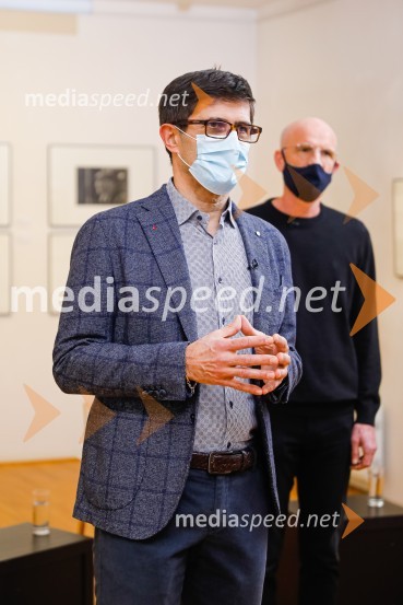  Matjaž Rakovec, župan Mestne občine Kranj;  Marko Arnež, vodja Galerije Prešernovih nagrajencevPrešernov dan v Kranju