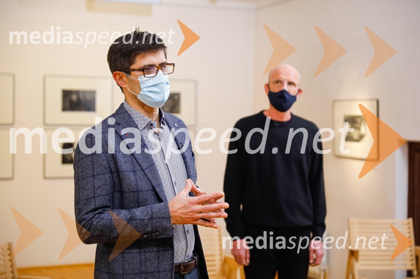  Matjaž Rakovec, župan Mestne občine Kranj;  Marko Arnež, vodja Galerije Prešernovih nagrajencevPrešernov dan v Kranju