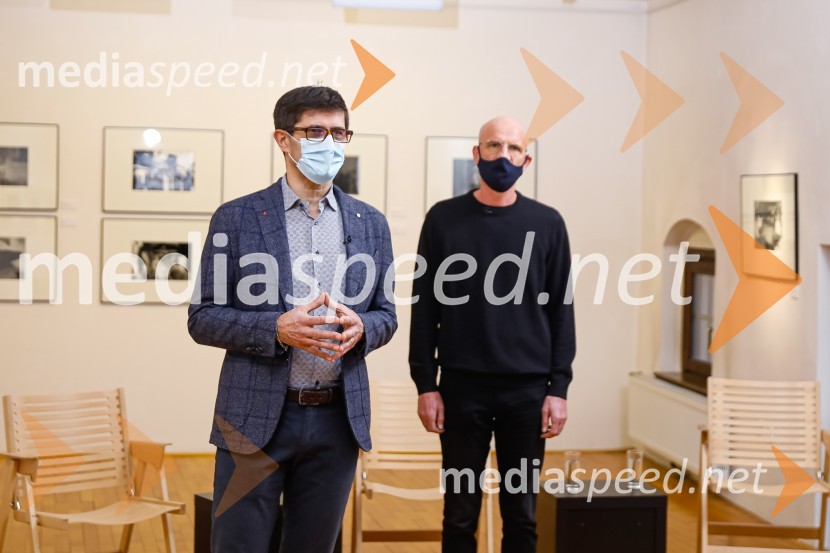  Matjaž Rakovec, župan Mestne občine Kranj;  Marko Arnež, vodja Galerije Prešernovih nagrajencevPrešernov dan v Kranju