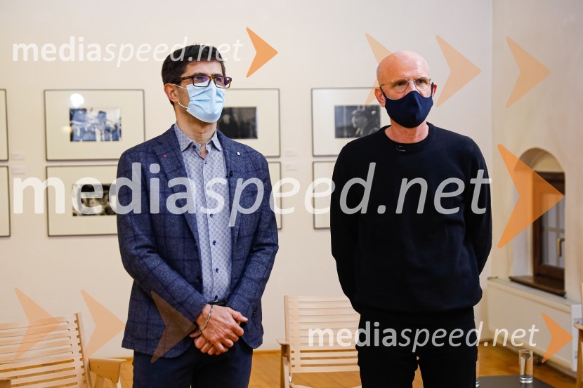  Matjaž Rakovec, župan Mestne občine Kranj;  Marko Arnež, vodja Galerije Prešernovih nagrajencevPrešernov dan v Kranju